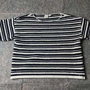 Joie Women’s XL Blue White Striped Knit Long Sleeve Pullover Sweater